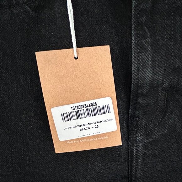 Cary Stretch High Rise Slouchy Wide Leg Jeans in Black - Picture 7 of 10